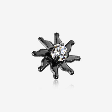 Blackline Blazing Sun Sparkle Dermal Anchor Top-Clear Gem